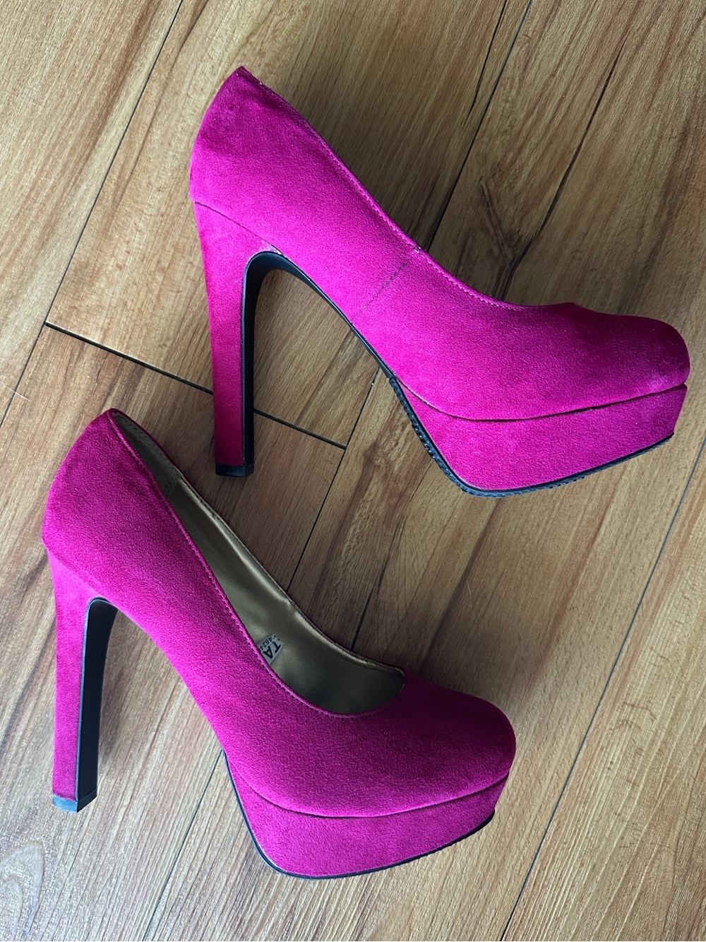 Mossimo Supply Co. Fuchsia Suede Platform Stiletto Pumps Size 5.5